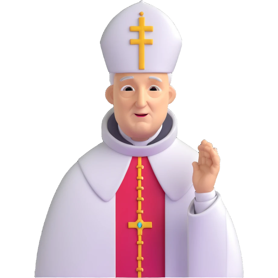 solemn depiction of a pope's death emoji