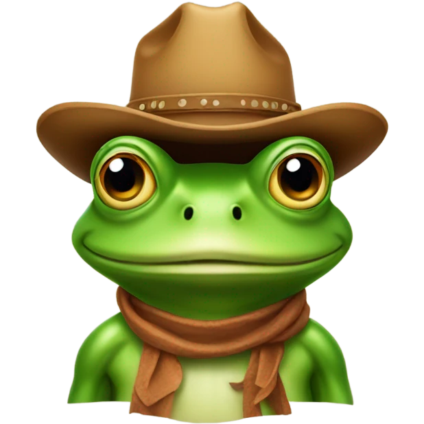Frog with cowboy hat emoji