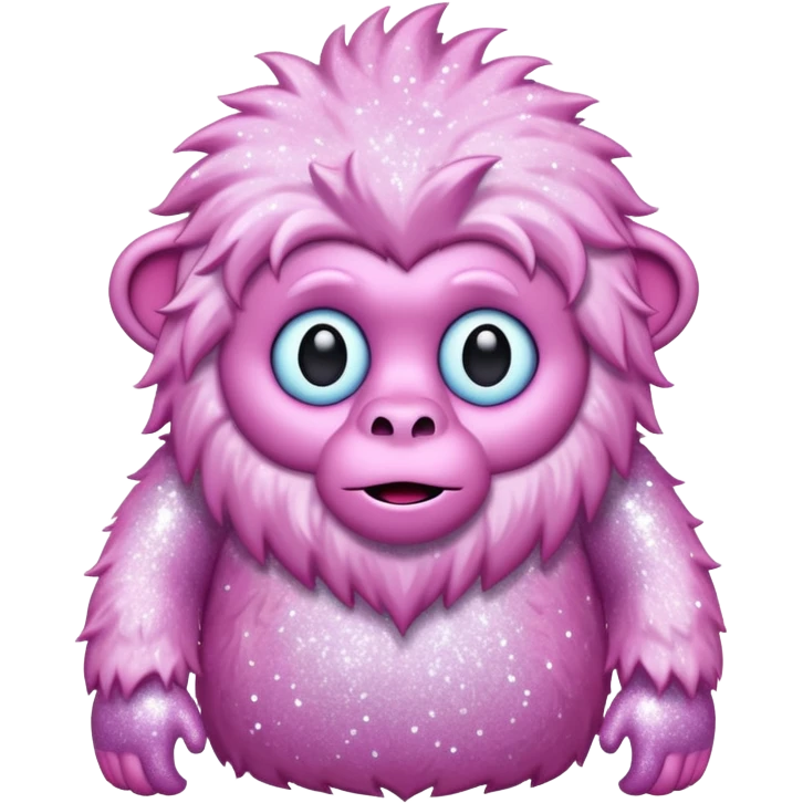 pink yeti with glitter emoji