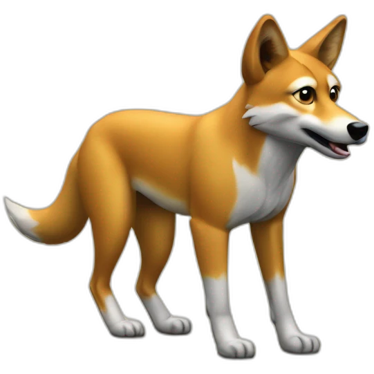 A dingo playing a Sega Genesis emoji