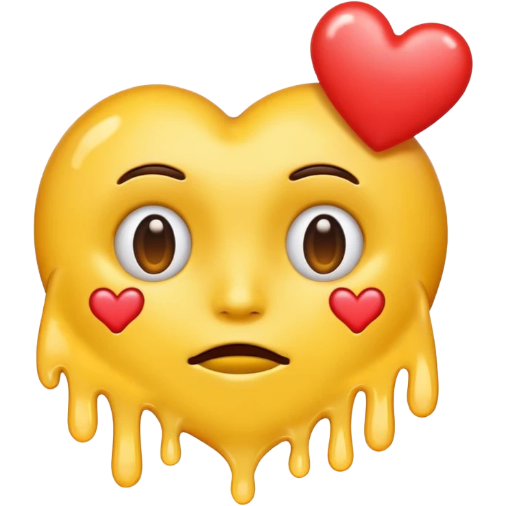 melting face emoji with heart eyes emoji