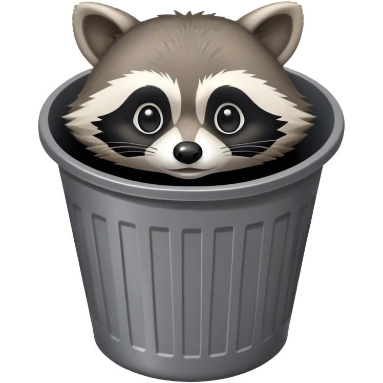 Raccoon in a trash can  emoji