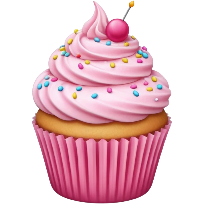 Cupcake with pink icing emoji