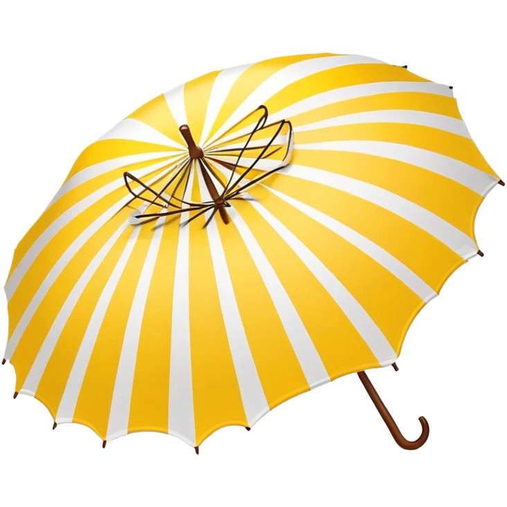 Yellow striped beach umbrella ￼ emoji