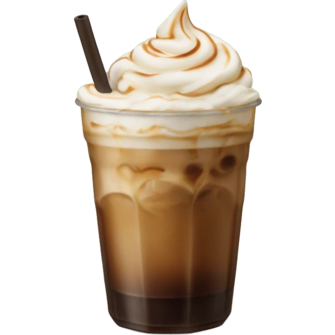 iced coffee with whipped crème  emoji