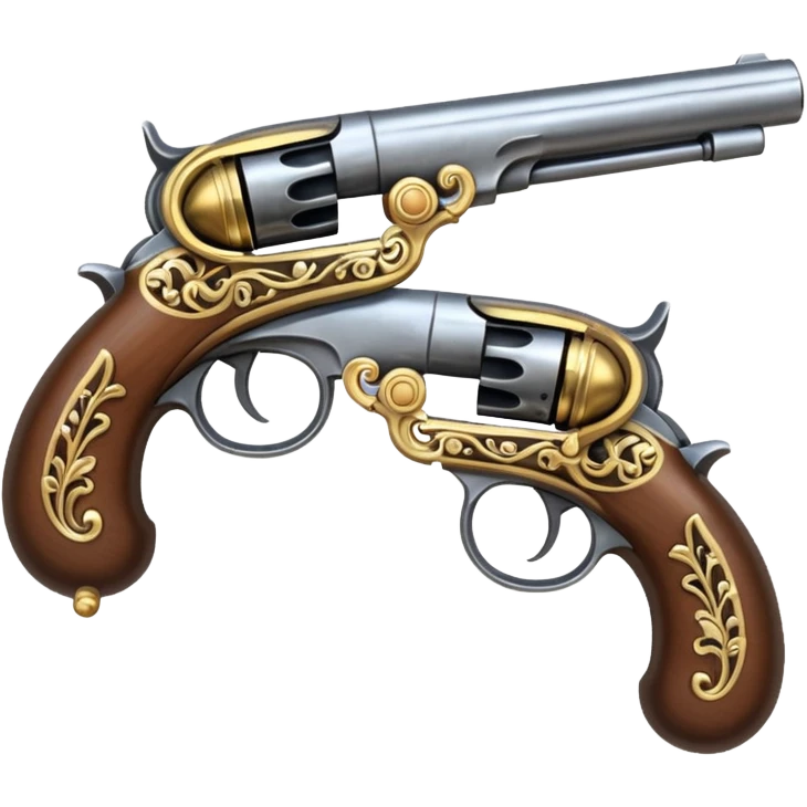 2 flintlock pistols laid on top of one another emoji