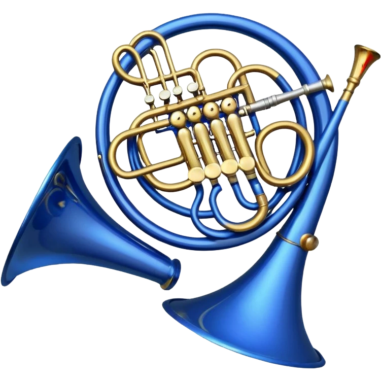 only blue french horn emoji