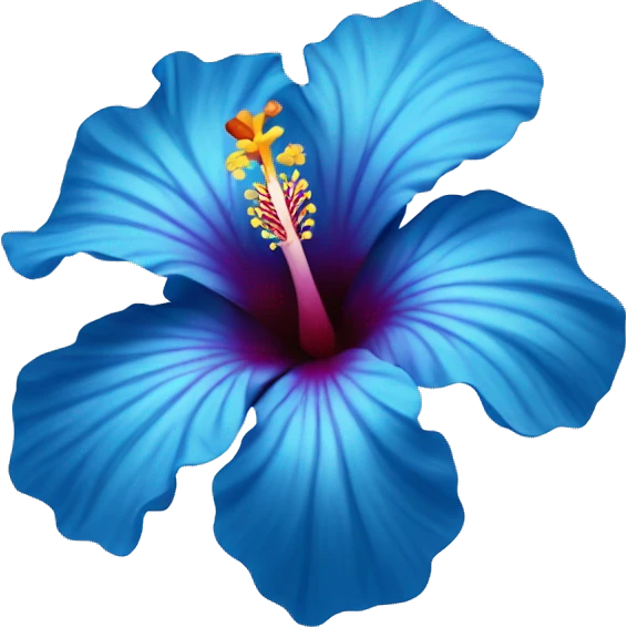 one blue hibiscus flower emoji