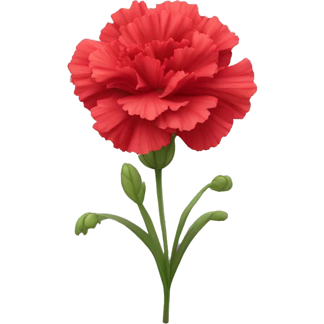 red head Carnation flower emoji