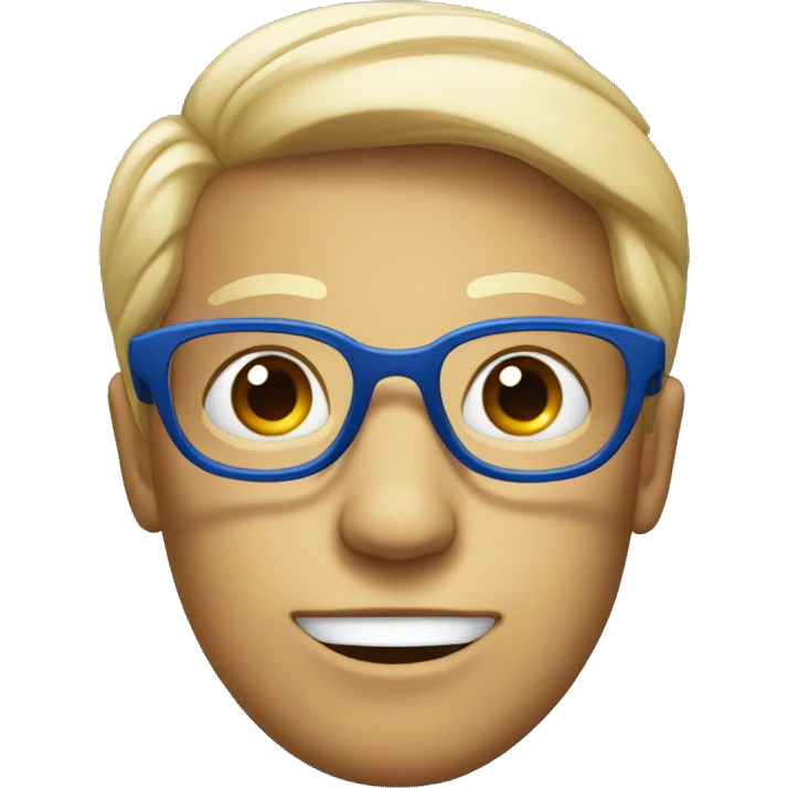 Blue nerd face  emoji