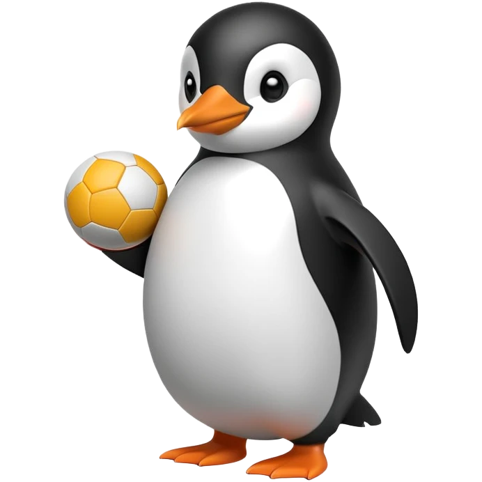 penguin with a ball emoji