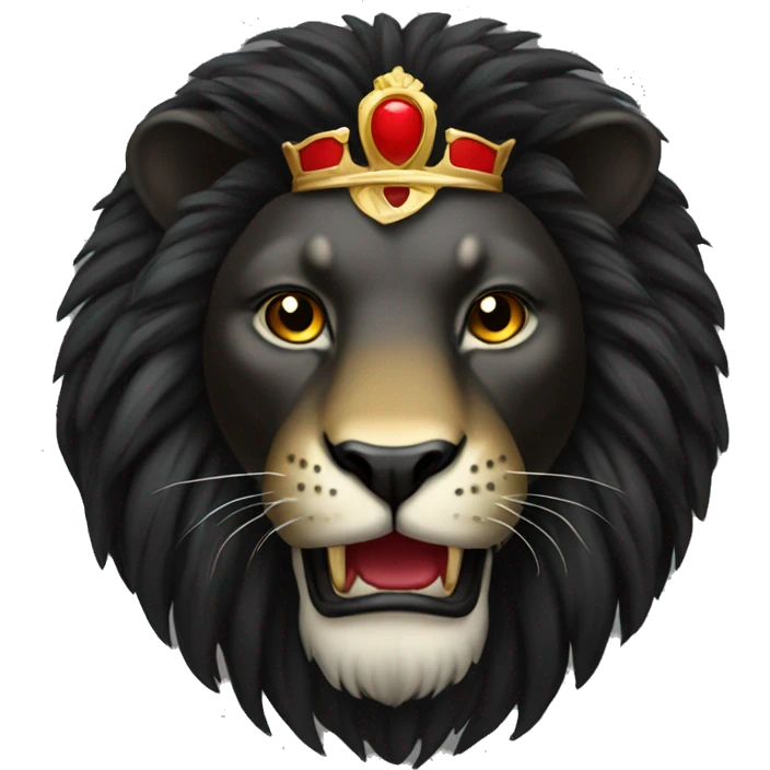 Black  lion with  gold accent and red claws  emoji