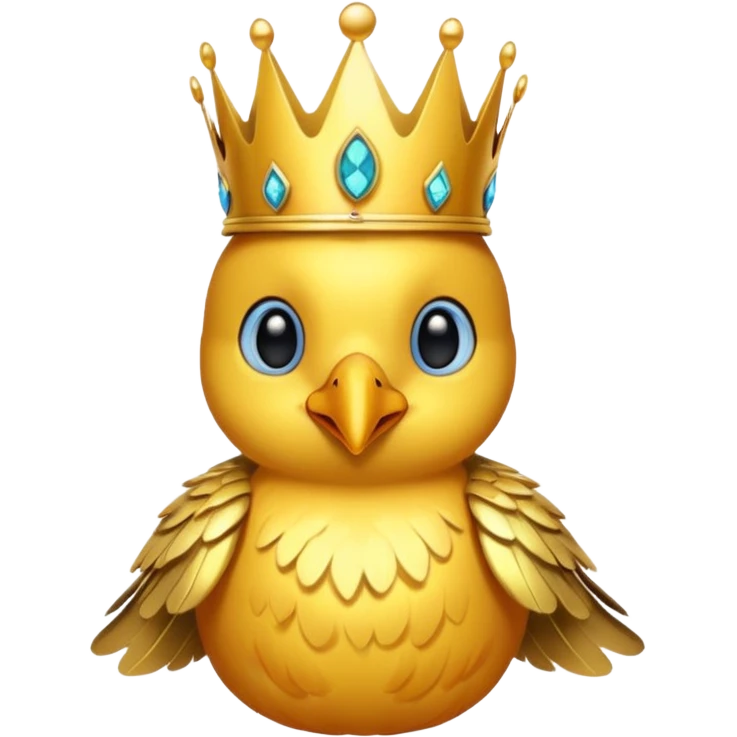 bird with crown and earrings single vibrant colour  emoji