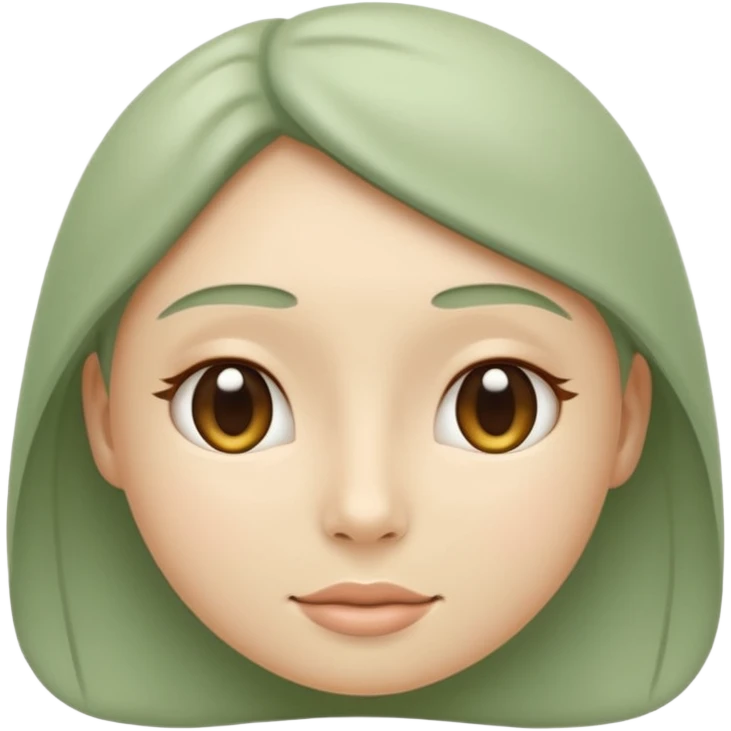 Minimal wellness emoji representing tighter skin and firmness,
subtle lifting effect, smooth contours, calm and natural,
no beauty or cosmetic symbols, soft sage green color palette emoji