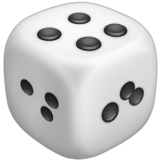 white dice  with the 4 the 5 and the 6 visible emoji