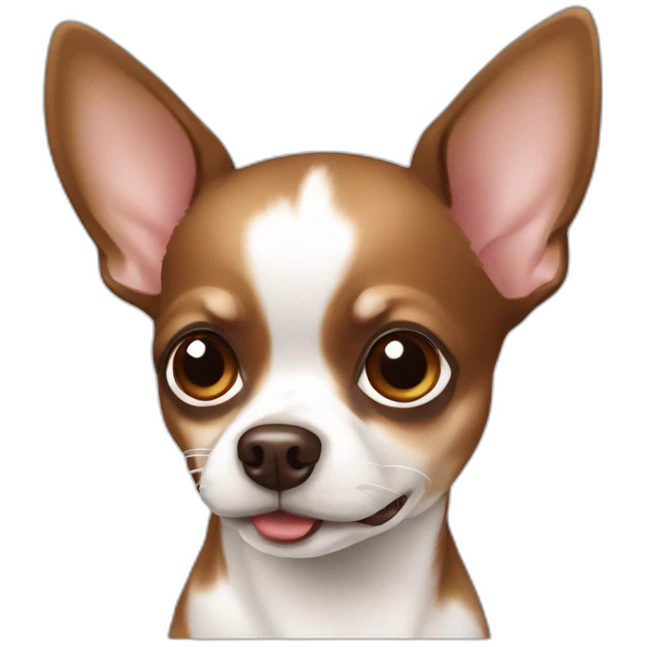 Dog chihuahua marron and white emoji