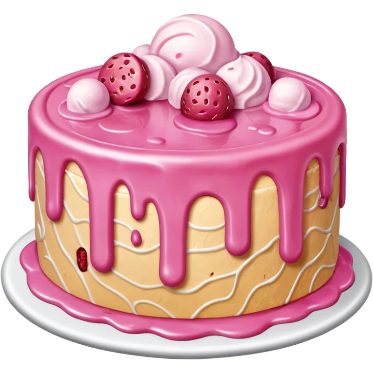 Melting pink SPAM MEAT Ice cream cake emoji