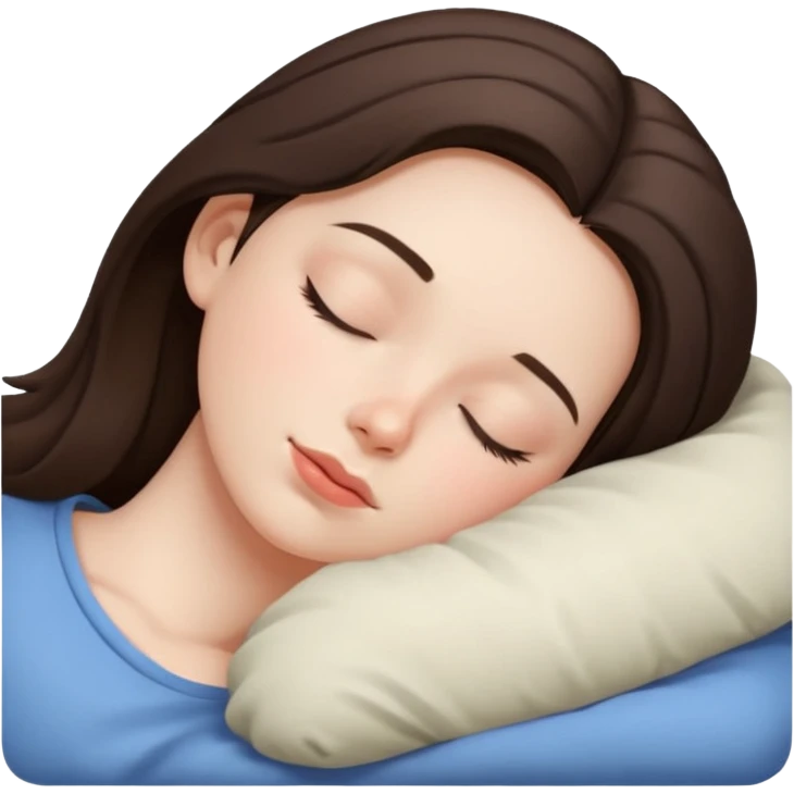 Brunette girl sleeping emoji
