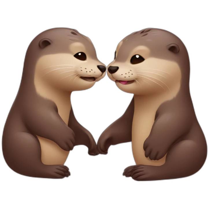 Otters in love emoji