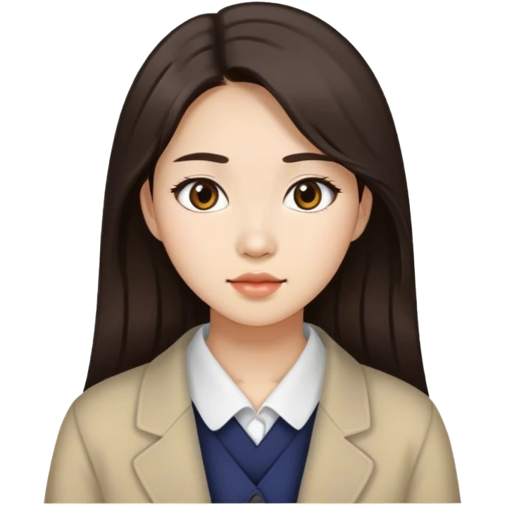 korean romanian girl with dark brown hair emoji