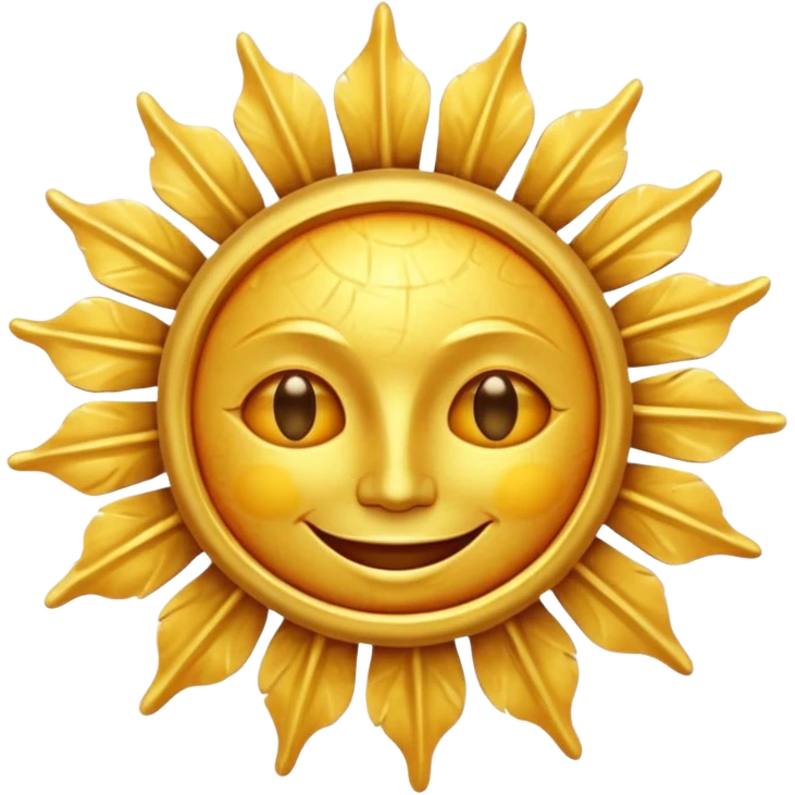 Vintage Sun face no background emoji