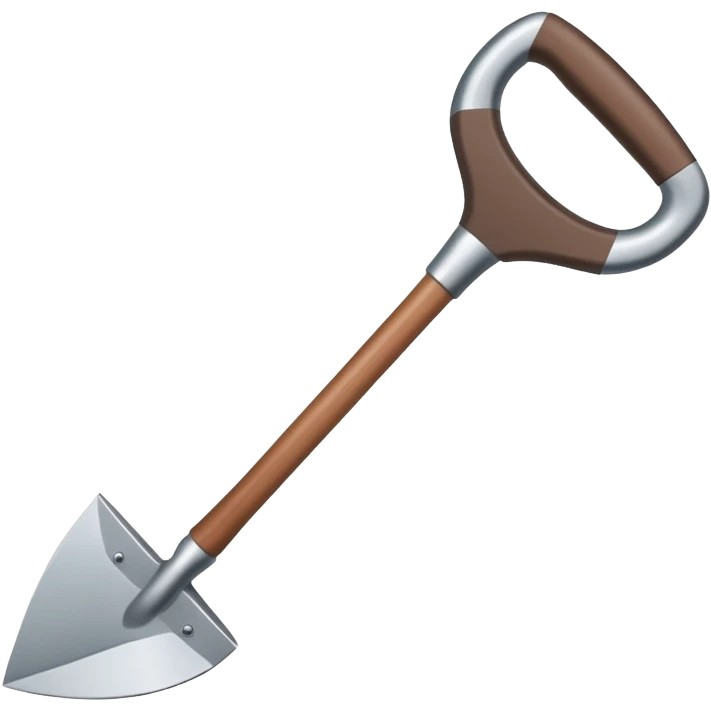 angled view of diamond hoe with brown handle emoji