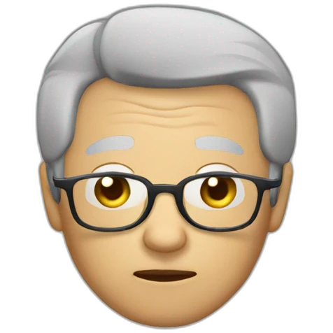 Chinese grey hair wear glasses thumb down emoji