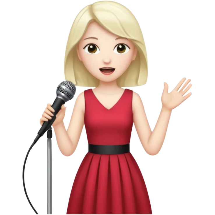 joker with dress, microphone, singing emoji