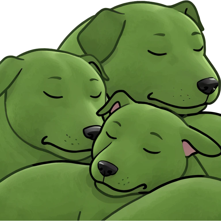 Three different dogs sleeping  emoji