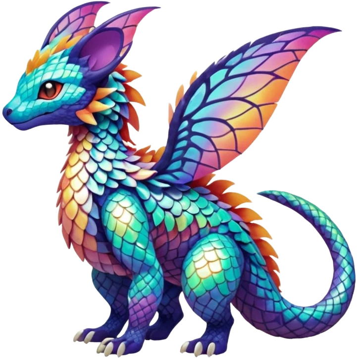 Elemental Exotic Colorful Fantasy Pokémon-Fakémon-hybrid-creature (full body) emoji