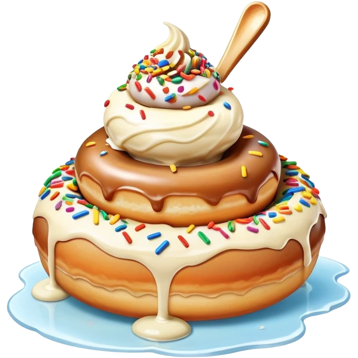 A donut on top of an ice cream  emoji