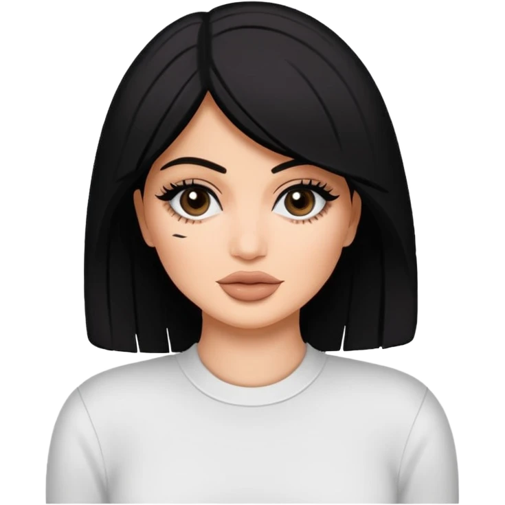 Kyile Jenner beyaz tenli ve düz baddy emoji