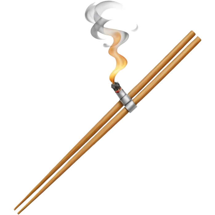 The chopsticks 🥢 emoji with smoke of a cigarette 🚬 emoji