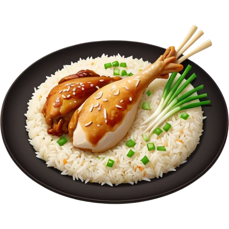 lunch rice with chicken, piece of the chicken leg only emoji