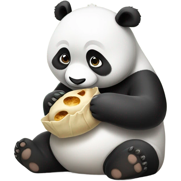 Panda eating dumplings emoji