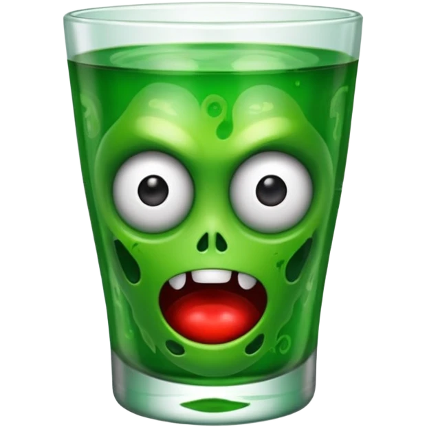 monsterblut glas mit gesicht emoji