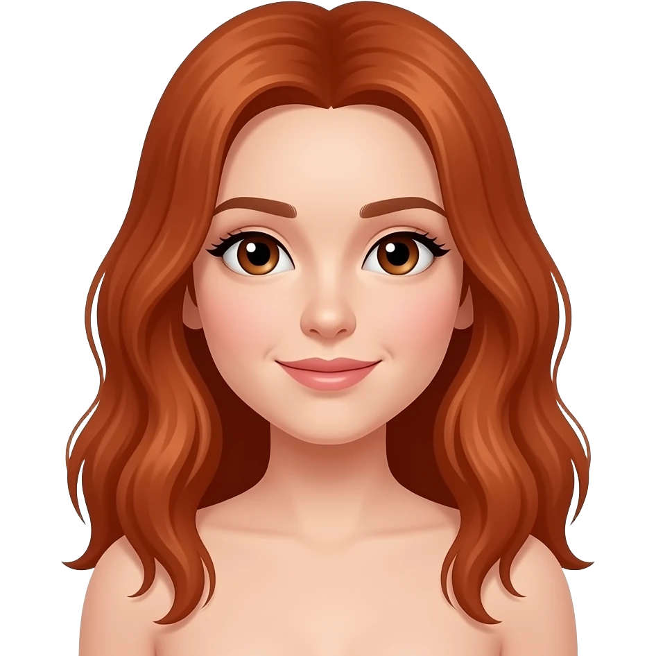 Long red hair naked emoji