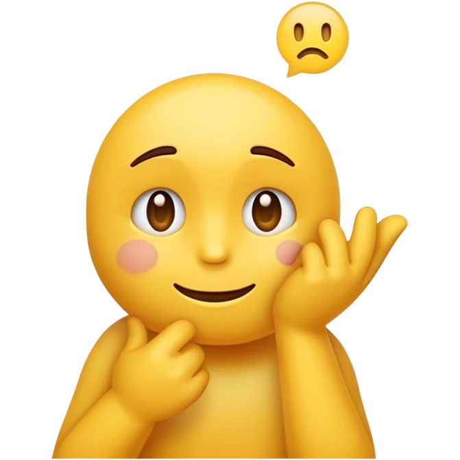classic emoji looking bashful and defeated with a small yellow emoji hand snapping   emoji