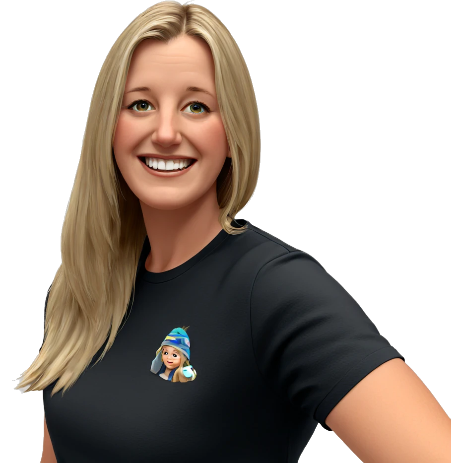 smiling girl in black shirt emoji