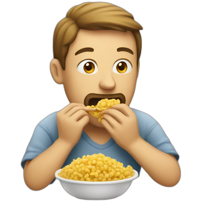 man eating emoji