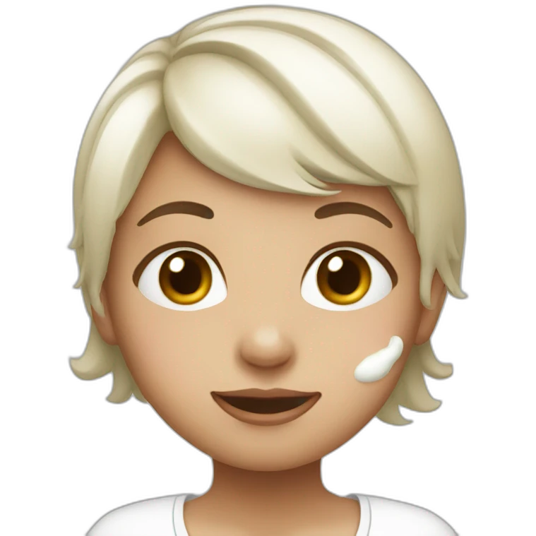 Girl with milk on her face emoji