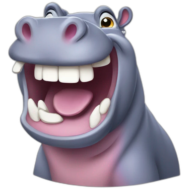 Hippo laughing emoji