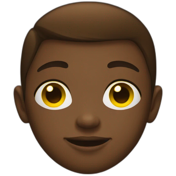 Young black with one brown eye and the other yellow emoji