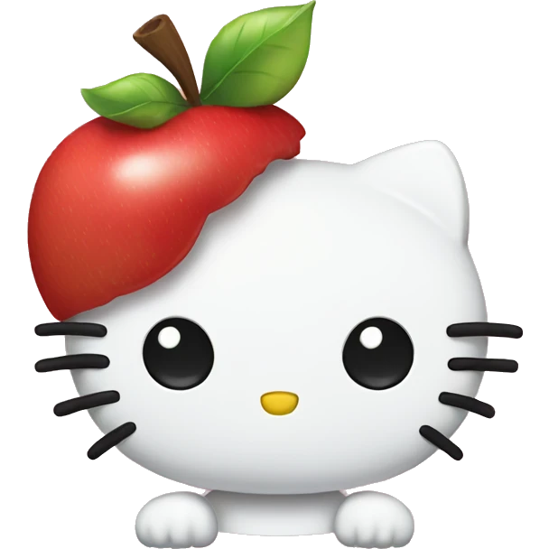 Hello kitty eating an apple  emoji