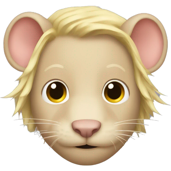 Rat with shoulder length blond hair and blond goatee emoji