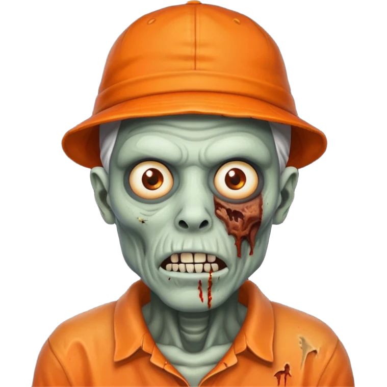 zombie black man in orange hats emoji