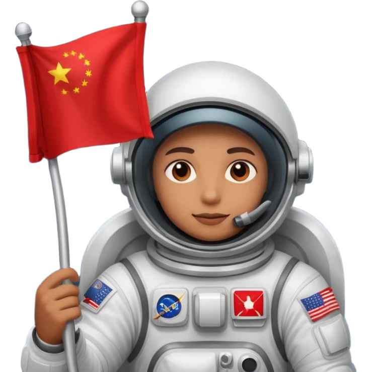astronaut with red flag emoji