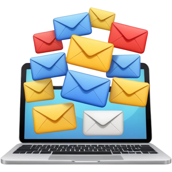 a lot of notification email to respond emoji