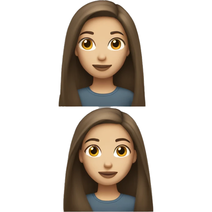Light skinned brunette girl emoji straight hair  emoji