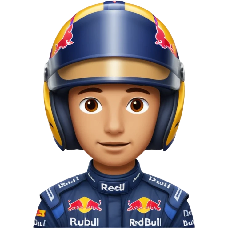 Red bull driver face covered in helmet f1  emoji